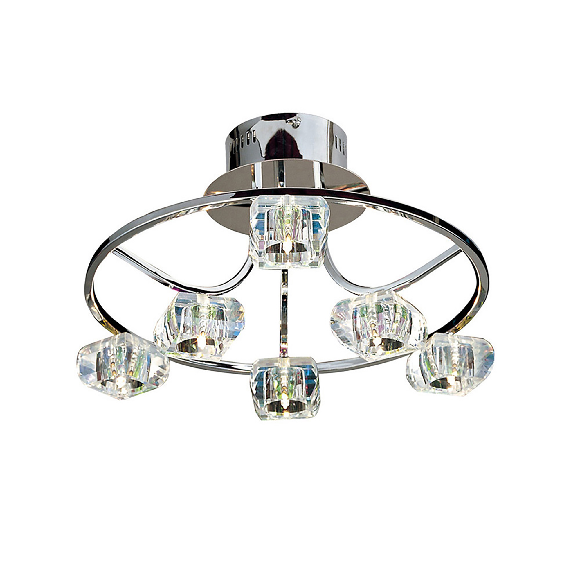 IL50356  Polana Crystal Semi Flush 6 Light